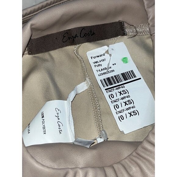 ENZA COSTA Matte Vegan Leather Bootcut Legging in Putty 0/XS Womens Faux Leather - Picture 12 of 16